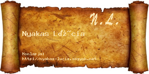 Nyakas Lúcia névjegykártya